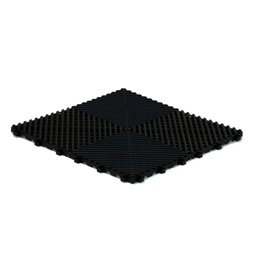Black modular floor tile – myFloor DetailTrax® Pro for garages and workshops