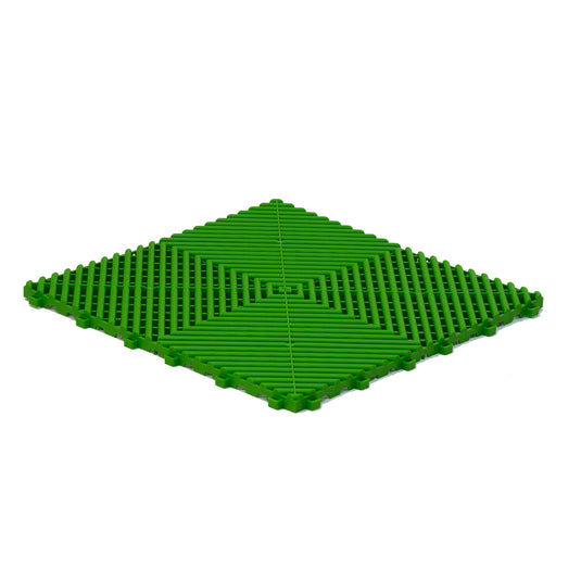 Green modular floor tile – myFloor DetailTrax® Pro for garages and workshops