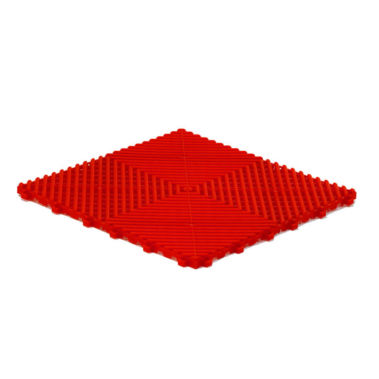 Red modular floor tile – myFloor DetailTrax® Pro for garages and workshops